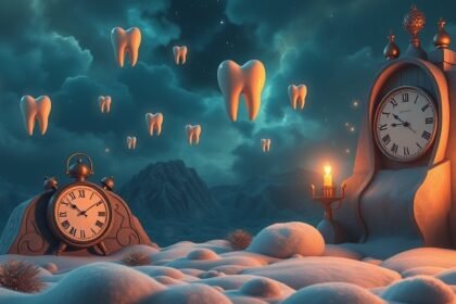 Immagine onirica di denti del giudizio che simboleggiano maturità e cambiamento