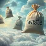 Sognare sacchi di scarto mentre fluttuano tra le nuvole