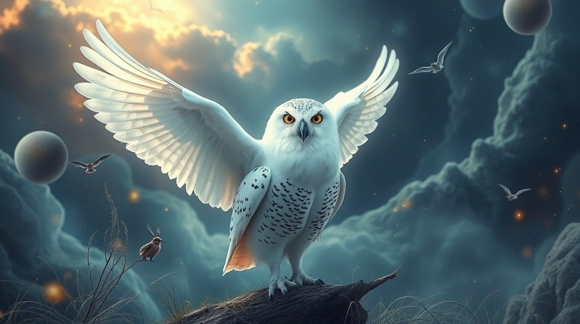 Gufo bianco che simboleggia saggezza e intuizione nei sogni