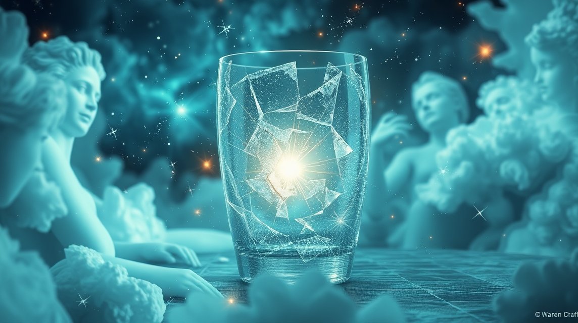 Vetro rotto simbolo di cambiamenti e fragilità nei sogni