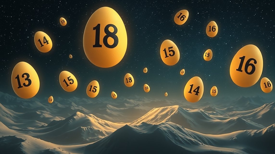 Uova con numeri che rappresentano significati onirici.