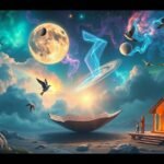 Rappresentazione onirica con simboli e elementi naturali