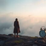 Donna che riflette sul tempo e sui legami passati con un orologio