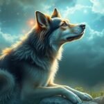 Cane che osserva il cielo stellato, simbolo di fedeltà nei sogni.