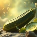 Zucchine fresche con numeri fortunati e simbolismo di crescita