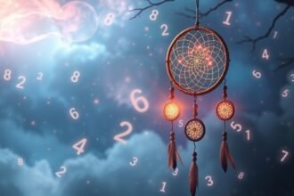 Sogni e numeri: un sogno raffigurato con numeri fluttuanti.