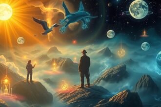 Immagine simbolica di sogni e protezione con elementi fantastici.