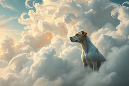 Cane nelle nuvole simbolo di affetto e fedeltà nei sogni