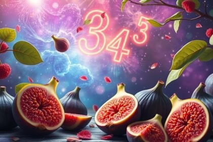 Fichi freschi con numeri fortunati in uno scenario onirico