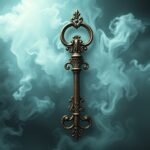 Chiave antica avvolta nella nebbia: simbolo di sogni e tradimenti