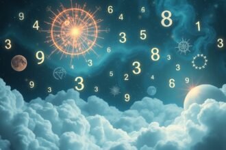 Numeri dei sogni e simboli astrali in un cielo stellato