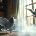 Piccione in casa simbolo di notizie in arrivo e cambiamenti.