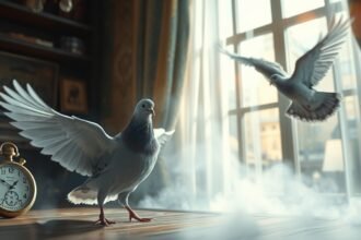 Piccione in casa simbolo di notizie in arrivo e cambiamenti.
