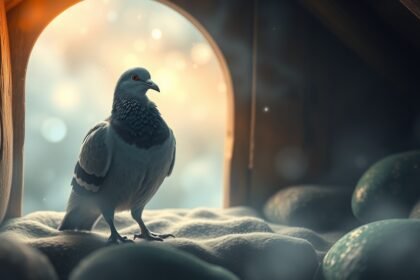 Piccione in casa, simbolo di pace e notizie importanti.