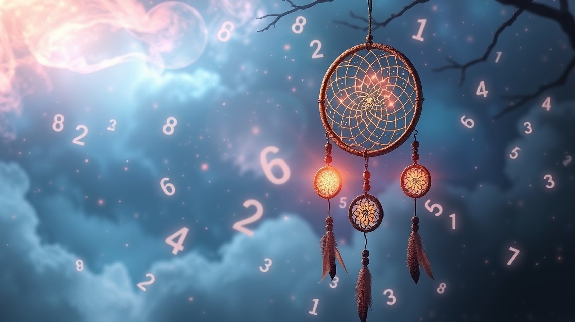 Sogni e numeri: un sogno raffigurato con numeri fluttuanti.