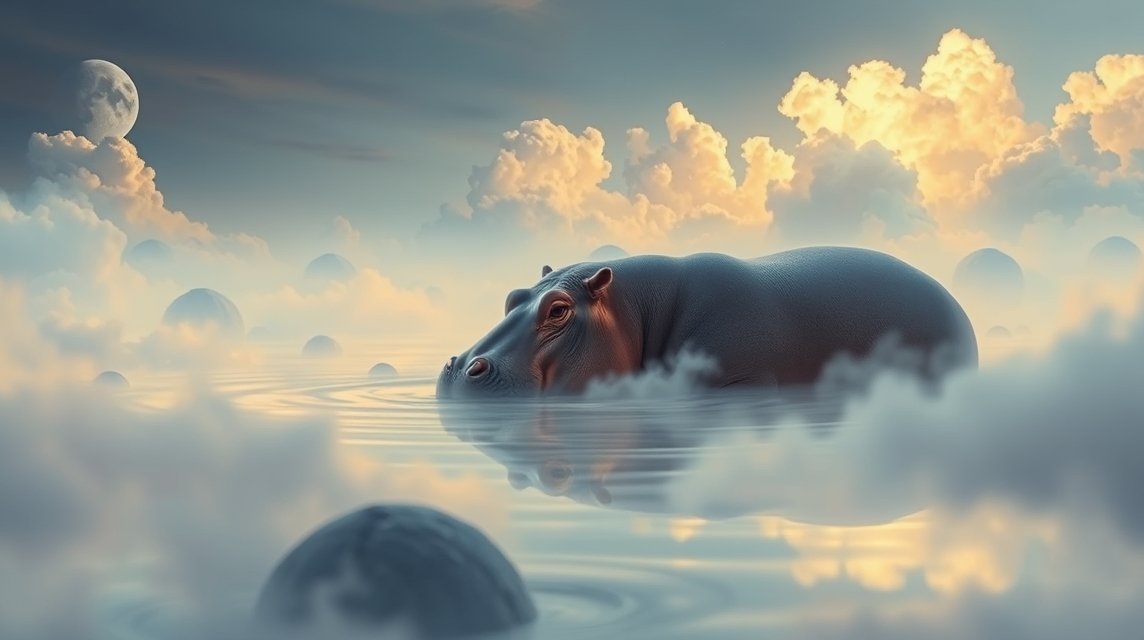 Ippopotamo che simboleggia calma e forza nei sogni