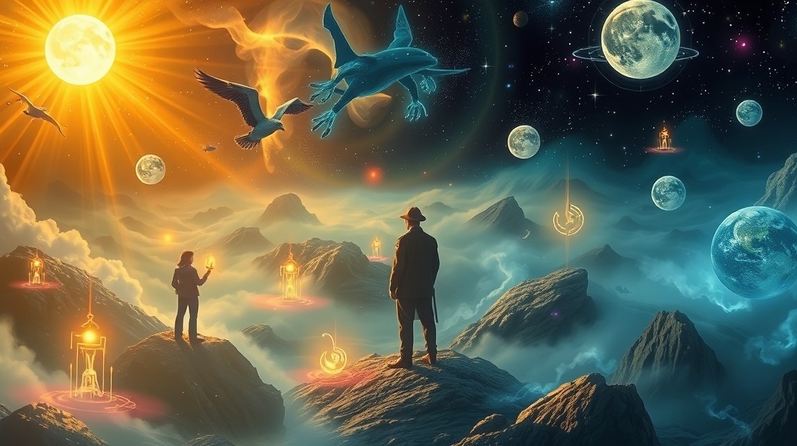 Immagine simbolica di sogni e protezione con elementi fantastici.