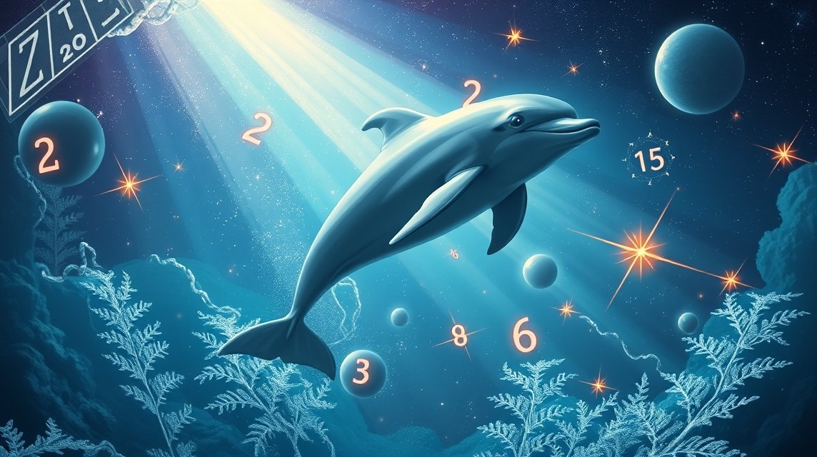 Delfino simbolo di intelligenza e numeri fortunati nei sogni.