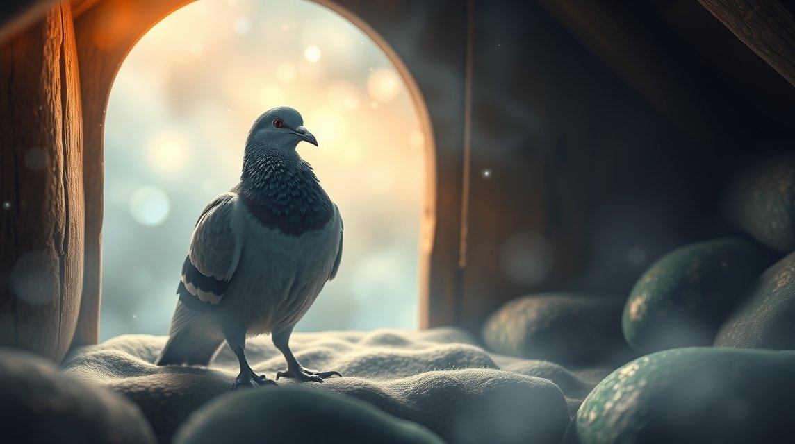 Piccione in casa, simbolo di pace e notizie importanti.