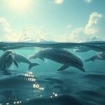 Delfini giocano in mare, simbolo di armonia e libertà.