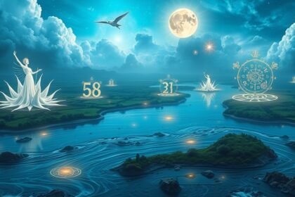 Illustrazione onirica di un alluvione con numeri fortunati