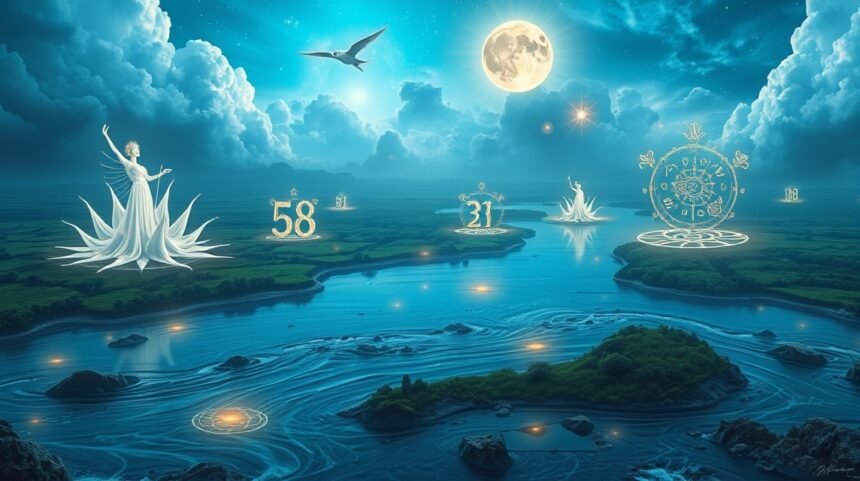 Illustrazione onirica di un alluvione con numeri fortunati