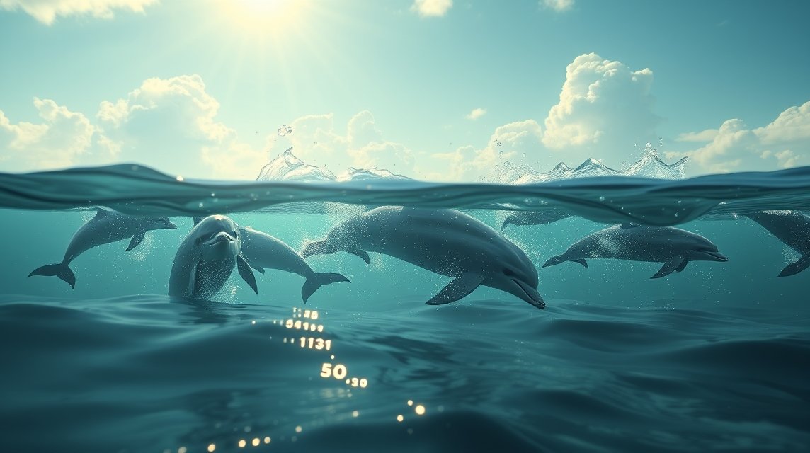 Delfini giocano in mare, simbolo di armonia e libertà.